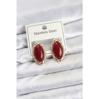 Kırmızı Badem Model Vintage Kadın Küpe - TJ-BKP11608