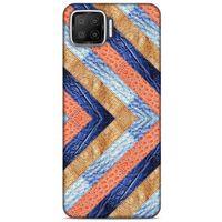 Oppo A73 Kılıf Patchwork (3) Kapak Lacivert Turuncu