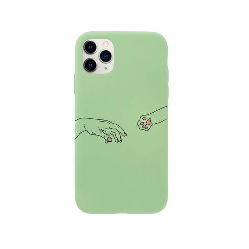 iPhone 11 Pro MAX Hand And Paw Premium Silikonlu Yeşil Telefon Kılıfı