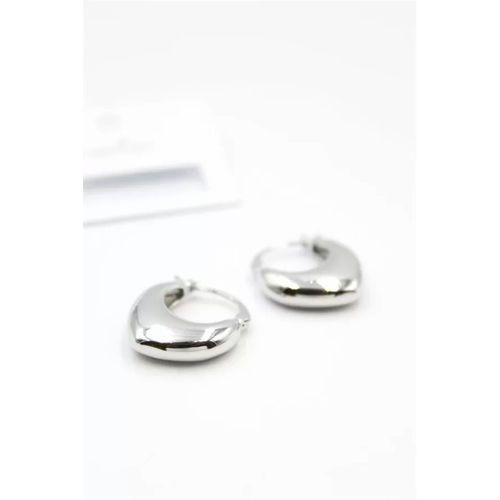 Oval Halka Küpe - Gümüş