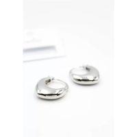 Oval Halka Küpe - Gümüş