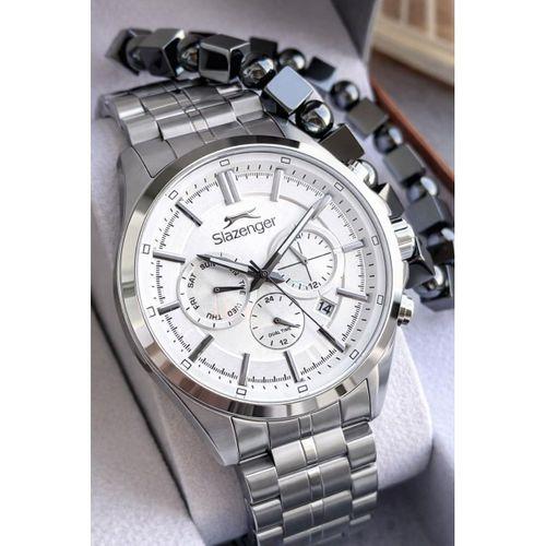 Slazenger Çelik Kordon İç Fonksiyonları Aktif 10 Atm+Bileklik Hediyeli Erkek Kol Saati VS.BLKT.0798