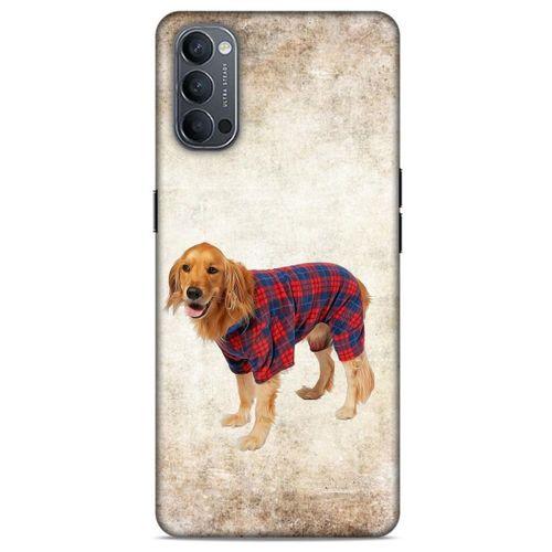 Oppo Reno 4 Kılıf Köpek Kıyafetleri (47) Crystal Flex Kılıf Golden Gömlek