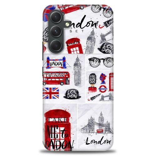 Samsung Galaxy A54 Kılıf HD Baskılı Kılıf - London Set + Tam Ekran Koruyucu