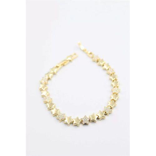 Taşlı Yıldız Bileklik - Altın