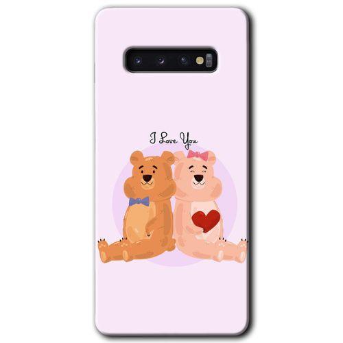 Samsung Galaxy S10 Kılıf HD Desen Baskılı Arka Kapak - Sevgili Ayıcık