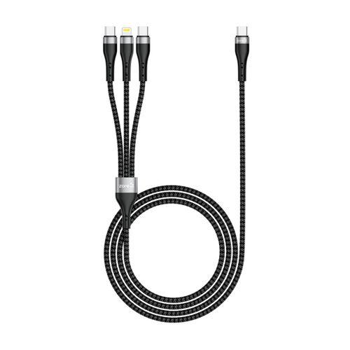 Zore ZR-45 3in1 USB-A to Lightning - Type-C - Type-C Şarj ve Data Kablosu 20W 1.5M