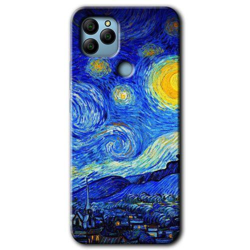 MRCİLETİSİM General Mobile GM 21 Kılıf HD Desen Baskılı Arka Kapak + Temperli Cam - Starry Night