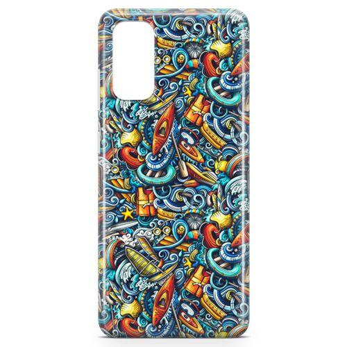 Samsung Galaxy S20 Kılıf Deniz Sporları Doodle Arka Kapak Koruma Desenli Full Koruyucu