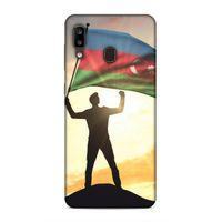 Samsung Galaxy A20 Uyumlu Kılıf Azarbaijan (3) Kapak Azerbaycan Bayrak