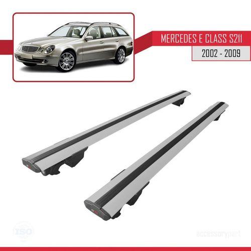 Mercedes E Class (W211) SW 2002-2009 Arası ile uyumlu HOOK Model Anahtar Kilitli Ara Atkı Tavan Barı GRİ