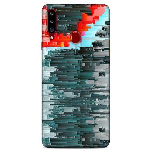 Lopard Samsung Galaxy A20s Uyumlu Kılıf PiXel (19) Kılıfları Gri Yeşil