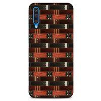 Samsung Galaxy A50 Kılıf Patchwork (19) Kılıfları Kahve Turuncu