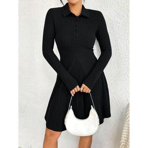 Kadın Gömlek Yaka Asimetrik Kesim Etek Detay Kaşkorse Elbise