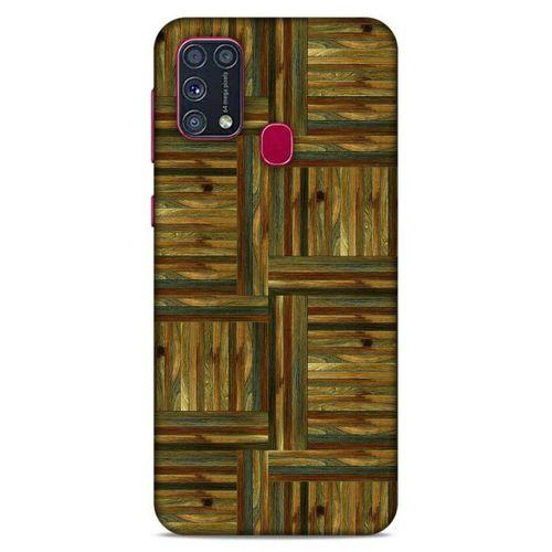 Lopard Samsung Galaxy M31 Uyumlu Kılıf Wood'X (47) Crystal Flex Kılıf Baskılı