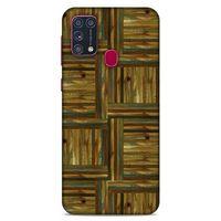 Lopard Samsung Galaxy M31 Uyumlu Kılıf Wood'X (47) Crystal Flex Kılıf Baskılı