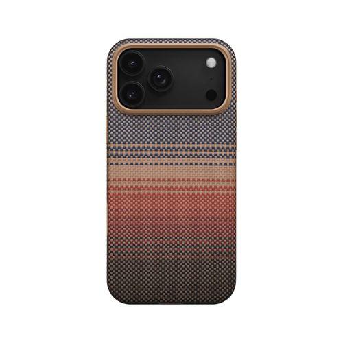 Apple iPhone 17 Pro Kılıf M-safe Şarj Özellikli Aramid Fiber Pitaka Military-Grade Sunset-Moonrise Serisi Kapak