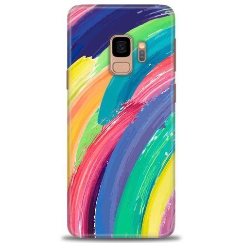 Samsung Galaxy S9 Kılıf HD Baskılı Kılıf - Rengarenk + Tam Ekran Koruyucu