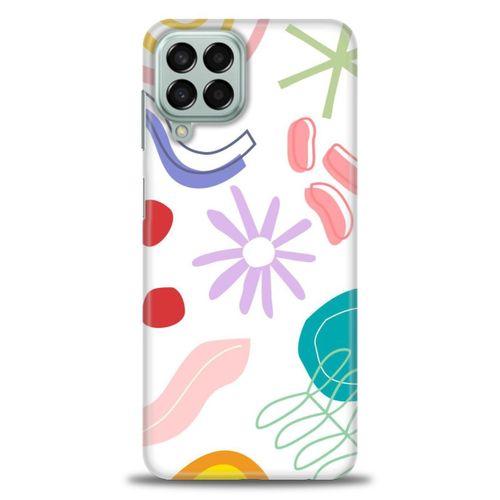 Samsung Galaxy M33 Kılıf HD Baskılı Kılıf - Çiçek Yıldız + Tam Ekran Koruyucu