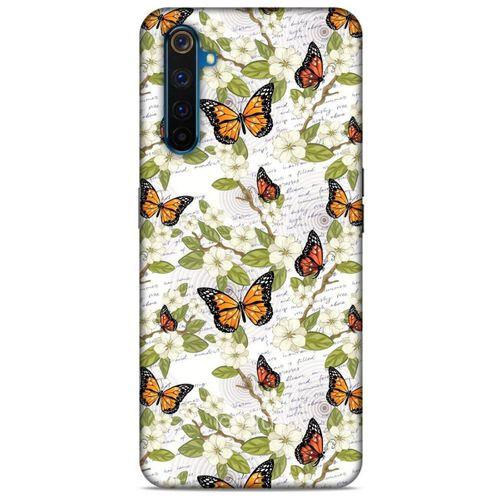 Oppo Realme 6 Kılıf Kelebek Etkisi (40) Fit Silikon Kılıf Yeşil Kırmızı