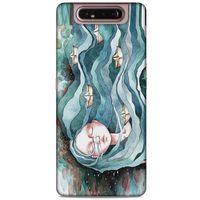 Samsung Galaxy A80 Kılıf Depresyon (45) Liquid Air Kılıf Bordo Gri