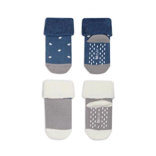 Bistyle Puanlı Kaymaz Havlu Soket Çorap 2'Li BS10502 İndigo Gri
