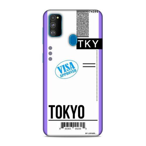 Samsung Galaxy M30S Kılıf Uçak Bileti Tokyo Arka Kapak Koruma Desenli Full Koruyucu