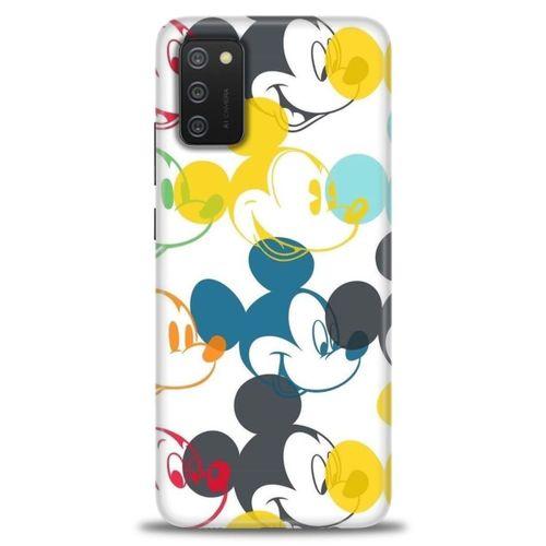 Samsung Galaxy A02S Kılıf HD Baskılı Kılıf - Renkli Mickey Mouse + Tam Ekran Koruyucu