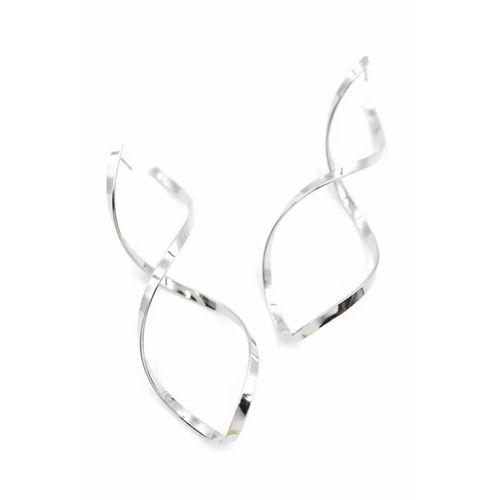 Dalgalı Küpe - Gümüş