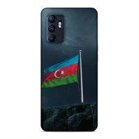 Oppo Reno 6 4G Uyumlu Kılıf Azarbaijan (27) Tasarımlı Kılıf Mavi Beyaz
