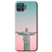 Oppo Reno 4 Lite Kılıf Baskılı Kapak - Rio + 5D Tam Kaplayan Cam