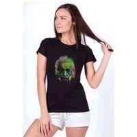 Albert Einstein Colors Baskılı Siyah Kadın Tshirt