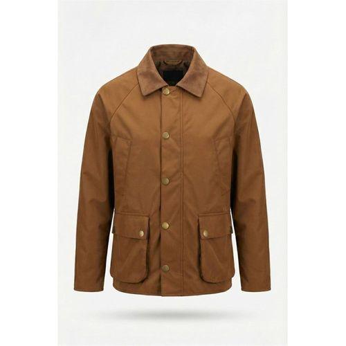 Hudson Şehir Stili Düğmeli, Çok Cepli Yaka Detaylı Erkek Mont - Kahve