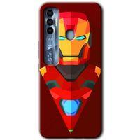 Tecno Spark 7 Pro Kılıf HD Desen Baskılı Arka Kapak - İron Man Çizim + Kırılmaz Cam