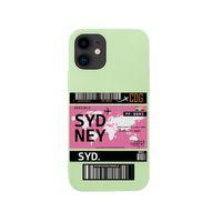 iPhone 12 Sydney Bilet Tasarımlı Yeşil Telefon Kılıfı