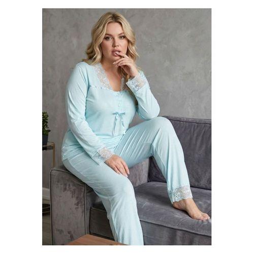Mavi Penye Pijama Takımı - 1631