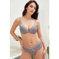 Balenli Destekli Dolgulu Taşlı Dantelli Sütyen Ve String Takım