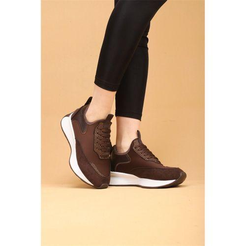 Cena Kahverengi Lüx Süet Kadın Günlük Yürüyüş Ayakkabısı