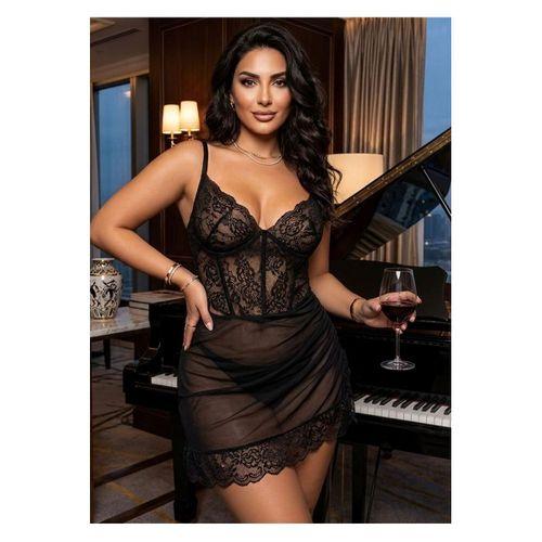 Kadın Siyah Dantelli Gecelik