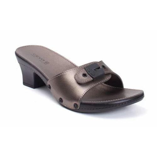 Ceyo 6800ı Minelli Topuklu Platin Ortopedik Kadın Terlik