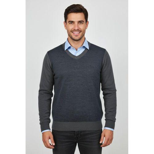 Erkek V Yaka Triko Kazak Çelik Örgü Regular Kalıp BGL-ST04838