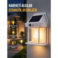 Üç Modlu Güneş Enerjili Duvar Lambası 1800mah Bataryalı Ve Hareket Sensörlü