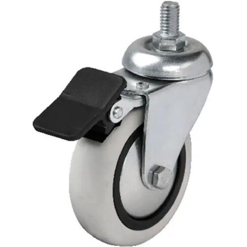 354 - 75x25 Mm Pvc Makaralı Vidalı Frenli Teker 4 Adet