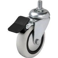 354 - 75x25 Mm Pvc Makaralı Vidalı Frenli Teker 4 Adet