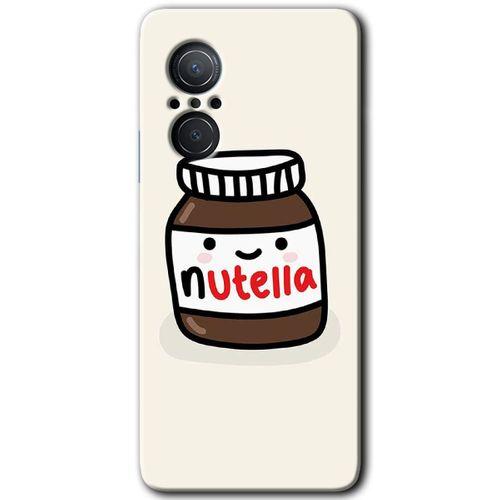 MRCİLETİSİM Huawei Nova 9 SE Kılıf HD Desen Baskılı Arka Kapak+Temperli Cam - Nutella Aşkım