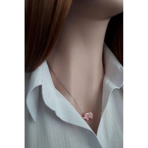 Pembe Fil Resin Taş Kolye
