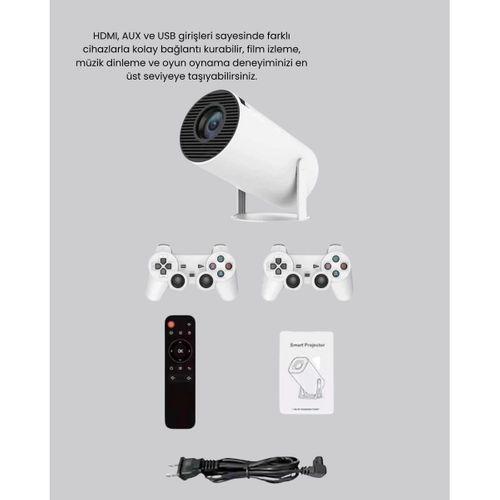 Taşınabilir Projeksiyon Cihazı 4k Destekli Wi-fi Kablosuz Ekran Yansıtma