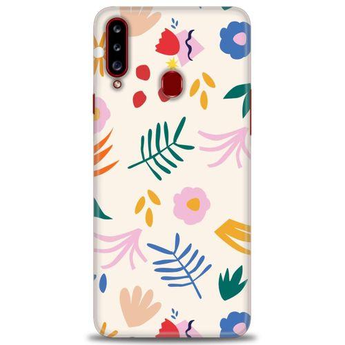 Samsung Galaxy A20S Kılıf HD Baskılı Kılıf - Renkli Yapraklar + Tam Ekran Koruyucu