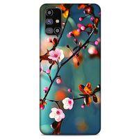 Lopard Samsung Galaxy M31s Uyumlu Kılıf Bahar (45) Liquid Air Kılıf Beyaz Pembe Çiçek