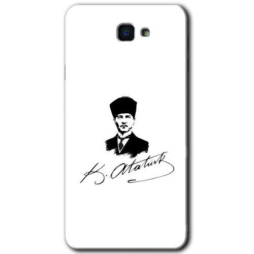 Galaxy J7 Prime 2 Kılıf HD Desen Baskılı Arka Kapak - Kemal Atatürk İmza + Kırılmaz Cam